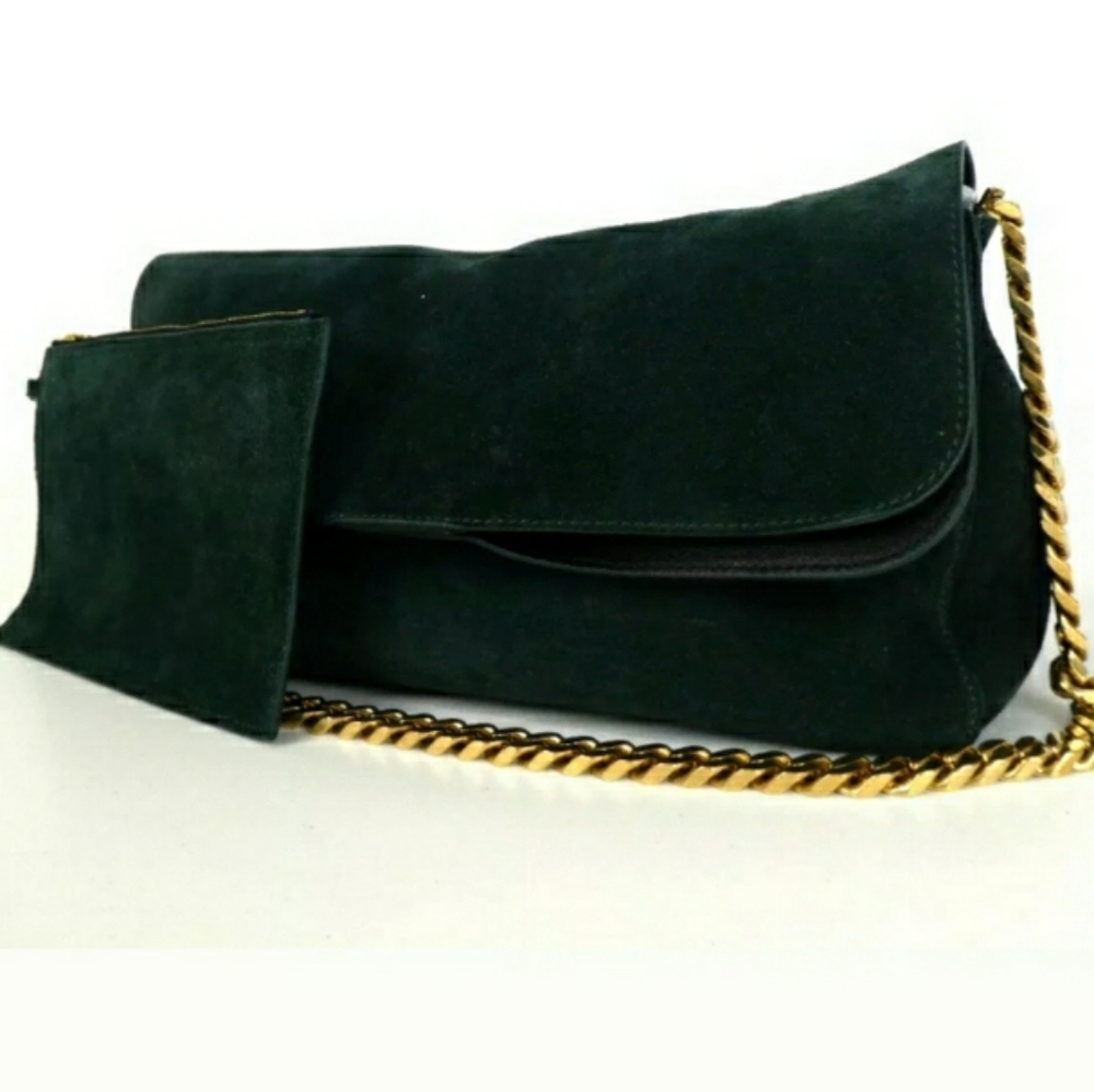 AUTHENTIC CELINE  GOURMET CHAIN SHOULDER BAG SUEDE - Picture 11 of 12